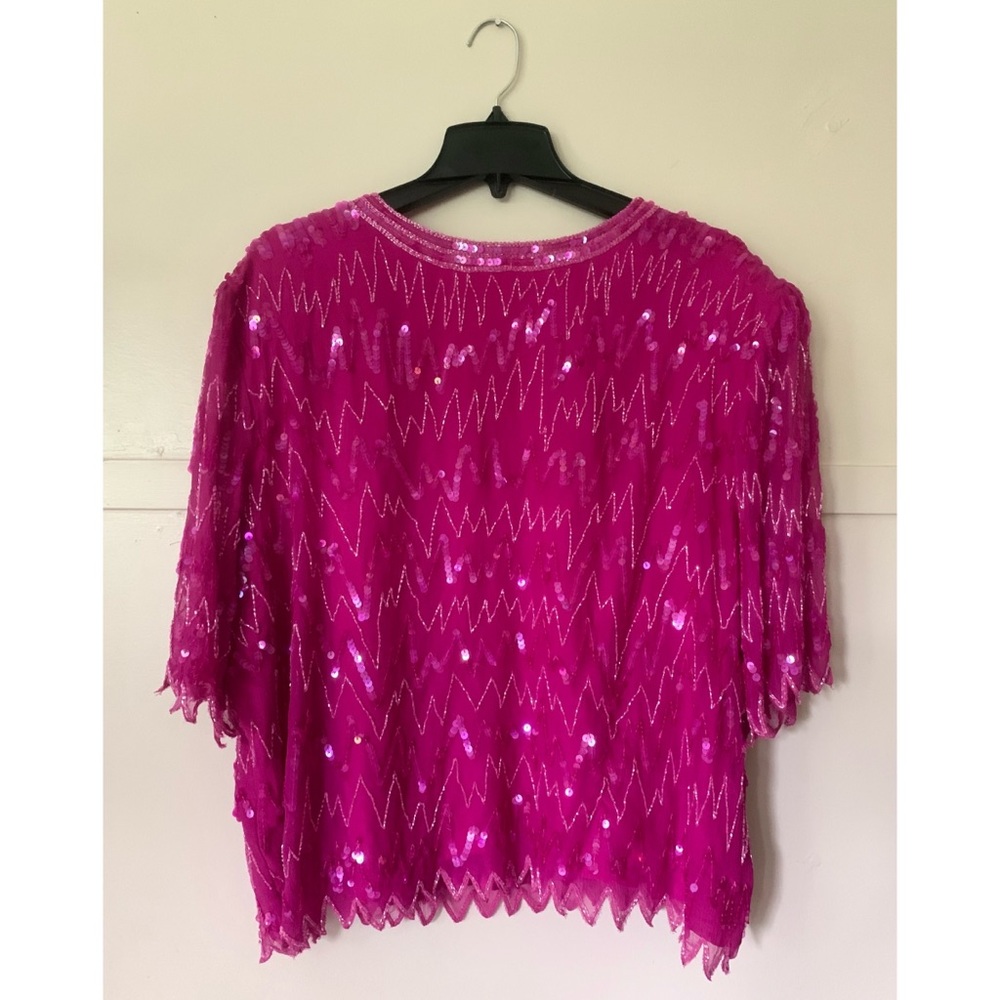80s Vintage Design Assets Beaded Silk Top